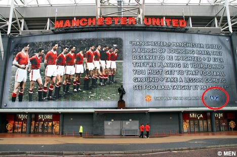 Munich Memorial with AIG logo highlighted