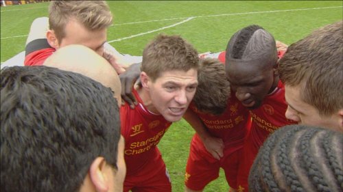 Steven Gerrard inspires the troops
